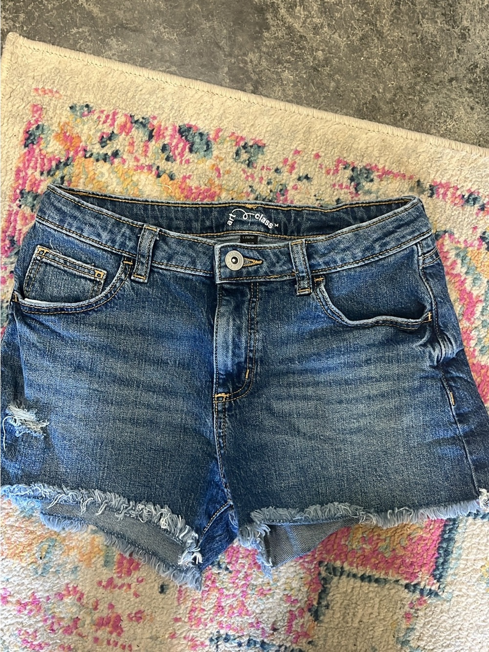 art class Blue Distressed Denim Shorts